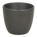 Jardinera de cerámica grande TEHERAN BASAR, antracita mate, 25cm, Ø28cm