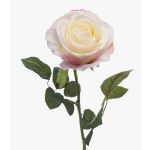 Rosa artificial BRUNETTE, blanco-rosa, 70cm, Ø11cm