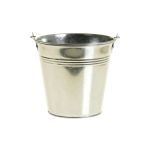 Cubo decorativo de zinc DEVIS con asa, plata, 15cm, Ø19cm