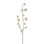 Rama artificial de euforbia globosa YANIKA, con frutos, blanca, 105 cm