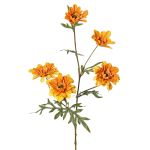 Rama decorativa de crisantemo PRUDENCE, Eco Collection, amarillo-naranja, 75 cm, Ø 5-6,5 cm