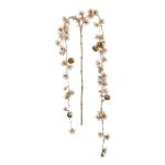 Rama artificial de cedro KROMEL con piñas, colgante, dorado metalizado, 125 cm