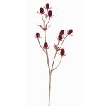 Cardo de plástico LOUKAS, rojo burdeos, 45cm, Ø1-1,5cm