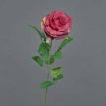 Rosa artificial PEZOS, burdeos, 60cm, Ø10cm