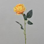 Rosa textil ELEAZAR, naranja, 65cm, Ø9cm