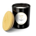 Vela de cera perfumada MIREYA en vaso, Amber Noir, negra, 9,3cm, Ø7,9cm, 35h
