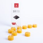 Velas de té de cera de abejas BABETTE, 10 piezas, natural-amarillo, 2cm, Ø3,7cm, 4h - Made in Germany