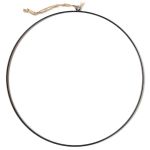 Anillo decorativo de metal FREYDIS con cordón de yute para colgar, negro, Ø40cm
