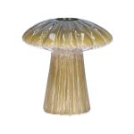Jarrón para flores RAIMUNDE de cerámica, forma de seta, ranuras, verde, 9,5cm, Ø9cm