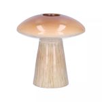 Jarrón para flores RAIMUNDE de cerámica, forma de seta, marrón-beige, 9,5cm, Ø9cm