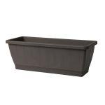 Jardinera para balcón OPHIRA de plástico reciclado, depósito de agua, base, antracita, 49,5 x 19,5 x 17,5 cm