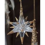 Adorno navideño estrella MABOU, colgante, purpurina, dorado, 10 cm, Ø 10 cm