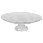 Plato para tartas con pie ALVATIR, cristal, estampado, transparente, 9,3 cm, Ø 29 cm