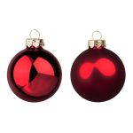 Weihnachtsbaumkugel CLARIBELLE, matt-glänzend, 36 Stück, burgunderrot, Ø4cm