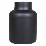 Jarrón de mesa de cristal SIARA, negro mate, 20 cm, Ø 15 cm