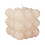 Vela decorativa MARAVILLA, crema, 8,5 x 8,5 x 8,5 cm - Fabricada en Alemania