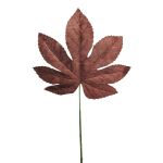 Hoja de arce de terciopelo AOJUN, marrón, 70cm