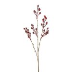 Rama decorativa de rosa silvestre FRIMTE con escaramujos, color burdeos, 55 cm