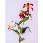 Rama de gloriosa artificial FUJITA, fucsia-amarillo, 80cm, Ø15cm