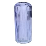 Jarrón de cristal ALBURGIS con estrías, lila transparente, 25 cm, Ø 10 cm