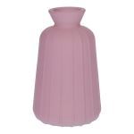Botella decorativa de cristal TATIANA con estrías, malva mate, 11 cm, Ø 6,5 cm