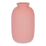Botella SILVINA de vidrio, estriada, rosa antiguo transparente, 12 cm, Ø 7 cm