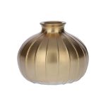 Jarrón para flores ALFHARD, vidrio con estrías, dorado metalizado, 8,5 cm, Ø 10,5 cm
