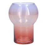 Jarrón decorativo ONOFRIO, vidrio, lila-rosa-salmón-transparente, 16 cm, Ø 12 cm