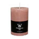 Vela de bloque AURORA, palo de rosa, 10cm, Ø6,8cm, 42h - Made in Germany