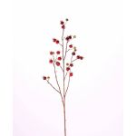 Rama de rosa villosa artificial GERDA, con frutos, rojo, 110cm
