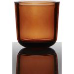 Soporte de cristal para vela de té NICK, naranja-transparente, 7,5cm, Ø7,5cm