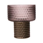 Florero de cristal MARICHU con estructura, dorado-rosado-transparente, 19cm, Ø16,5cm