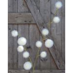 Rama decorativa de euforbia ELAENA, frutos, blanco crema, 100 cm