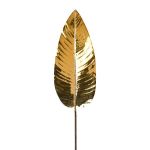 Hoja artificial de Strelitzia BATRA, oro viejo metalizado, 100 cm