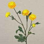 Crisantemo artificial RYON, amarillo, 70cm, Ø3-5cm