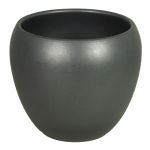Jardinera URMIA BASAR, cerámica, antracita mate, 24cm, Ø27cm