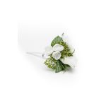 Ramo falso de hortensias y lisianthus EREA, blanco-verde, 15cm