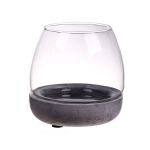 Farol de vidrio TONDA, posavasos de hormigón, transparente, 10,5cm, Ø10cm