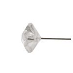 Agujas decorativas MELORIA en caja de plástico, punta de diamante, transparentes, Ø 0,5 cm