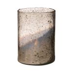 Jarrón de mesa GOLIAT de vidrio, plata envejecida, 20 cm, Ø 15 cm