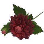 Flor artificial dalia WERNYT, rojo burdeos, 45 cm