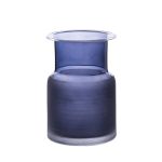 Farol de vidrio BRUNILDA, azul claro, 20cm, Ø13,5cm