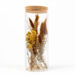 Flores secas en vidrio LEIRA, marrón-amarillo, 25cm, Ø10cm