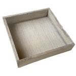 Bandeja de madera cuadrada MARTAL, natural y ligeramente blanqueado, 20x20x4cm