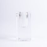 Portavelas cuadrado de cristal SOLUNA para velas cónicas, transparente, 4x4x8cm