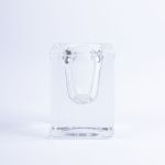 Portavelas cuadrado de cristal SOLUNA para velas cónicas, transparente, 4x4x6cm