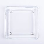 Plato para velas cuadrado de cristal VINCENTIA, transparente, 13,6x13,6cm