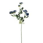 Rama artificial de rosa silvestre FOSETTA, colección Eco, azul real, 70 cm, Ø 3-5 cm