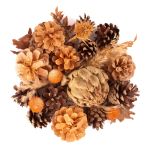 Popurrí de otoño YIDU, piñas de abeto, ramas secas, marrón-naranja-verde, 250g