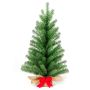 Árbol de Navidad artificial ATHEN, bolsa de yute, lazo rojo, 45cm, Ø20cm